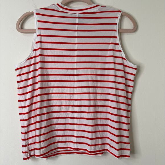 Sm AYR Pima Cotton Tank Top Classic Stripe Sustainable Peru Nautical Preppy Chic - Picture 3 of 4